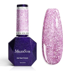 image:imageMelodySusie Galaliver Pink Glitter Gel Nail Polish 15ML Sparkly Purple Shimmer Gel Polish Soak Off UV LED Cured Long Lasting Gift for Women DIY Nail Design Nail Art Manicure X06Free Purple X06