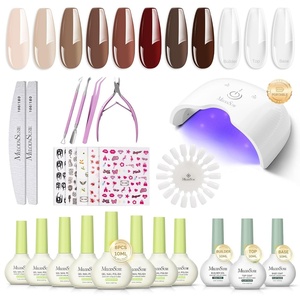 image:imageMelodySusie Gel Nail Kit with PART06G Cordless UV Lamp Rechargeable LED UV Light with Smart Sensor Classic Popular Colors Plant Based Nails Polish with Top Base Coat Builder Gel Beginner Nail KitANude Brown