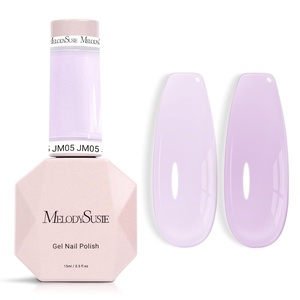image:imageMelodySusie Gel Nail Kit with PART06G Cordless UV Lamp Rechargeable LED UV Light with Smart Sensor Classic Popular Colors Plant Based Nails Polish with Top Base Coat Builder Gel Beginner Nail KitMilky PurpleJM05