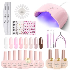 image:imageMelodySusie Gel Nail Polish Kit with UV Light PART06F Popular Color Gel with Builder and Baser ampGlossy Top Coat Soak Off Includes Nail Art Tools Nail Art Gift for Women amp GirlsAPink Nude Set