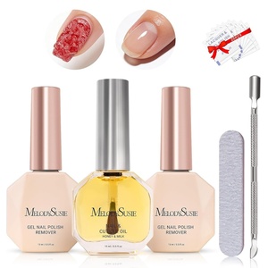 image:imageMelodySusie Gel Polish Remover Kit with Cuticle Oil amp Liquid Latex Tape amp Wipes amp Peel Off Manicure Tools Gel Remover for Nails 25 Minutes At Home No Need Soaking Wrapping2pcs remover1pcs oil