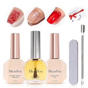 image:imageMelodySusie Gel Polish Remover Kit with Cuticle Oil amp Liquid Latex Tape amp Wipes amp Peel Off Manicure Tools Gel Remover for Nails 25 Minutes At Home No Need Soaking Wrapping05 Fl Oz Pack of 3
