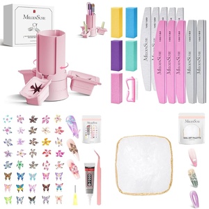 image:imageMelodySusie GelCarousel for Nail Polish Bottle Holder and Nail Art Tools Organizer with 16Pcs Nail Buffer Kit and 100pcs 3D Mix Nail Charms Set and Nail Art Palette