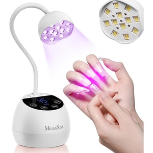 image:imageMelodySusie Gooseneck Cordless UV Nail Lamp with Adjustable Light Angle PArtM2 Rechargeable Fast Curing Nail Dryer with 4 Timers Cures All Gels Especially Rhinestone Glue Cat Eye amp Nail TipWhite