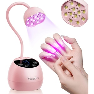 image:imageMelodySusie Gooseneck Cordless UV Nail Lamp with Adjustable Light Angle PArtM2 Rechargeable Fast Curing Nail Dryer with 4 Timers Cures All Gels Especially Rhinestone Glue Cat Eye amp Nail TipPink