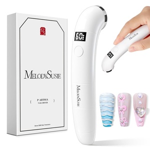 image:imageMelodySusie Handheld Cordless UV Nail Lamp with LCD Display amp EyeProtection Cover PArt01R Rechargeable Mini UV LED Light Flash Cures All Soft Gels Especially Rhinestone Glue amp Liner Gel PinkWhite Part01a