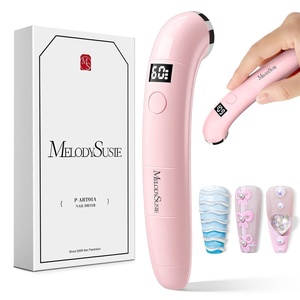 image:imageMelodySusie Handheld Cordless UV Nail Lamp with LCD Display amp EyeProtection Cover PArt01R Rechargeable Mini UV LED Light Flash Cures All Soft Gels Especially Rhinestone Glue amp Liner Gel PinkPink Part01a