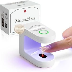 image:imageMelodySusie Handheld Cordless UV Nail Lamp with LCD Display amp Optical Lens PArt01G Rechargeable Mini UV LED Light Flash Cures All Soft Gels Especially Rhinestone Glue amp Liner Gel SilverMini UV Light