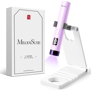 image:imageMelodySusie Handheld UV Light for Gel Nails with Stand Mini Portable Cordless Nail Lamp with LCD Display EyeProtective Cover Flash Curing for Glue WhitePurple with Stand