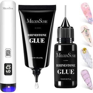 image:imageMelodySusie Handheld UV Light for Gel Nails with Stand and Nail Rhinestone Glue Set White Mini Portable Cordless Nail Lamp with LCD Display Flash Cure Nail Dryer for Nail Art Design DIY at Homewhite