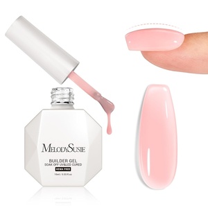 image:imageMelodySusie Hema Free Clear Builder Nail Gel for Nails Thickening Tpo Free 05 Fl Oz Soak Off UV Extension Gel Nail Art Design Salon DIY Manicure at Home for WomenMilky Pink Builder H1402