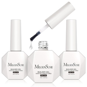 image:imageMelodySusie Hema Free Clear Builder Nail Gel for Nails Thickening Tpo Free 05 Fl Oz Soak Off UV Extension Gel Nail Art Design Salon DIY Manicure at Home for WomenClear 3PCS Hema Free Builder Gel