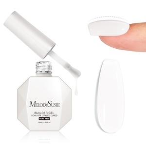 image:imageMelodySusie Hema Free Clear Builder Nail Gel for Nails Thickening Tpo Free 05 Fl Oz Soak Off UV Extension Gel Nail Art Design Salon DIY Manicure at Home for WomenMilky White Builder H1021