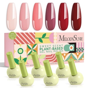 image:imageMelodySusie Highly Pigmented Gel Nail Polish Set 056 floz TiltandStand Bottle HEMA Free PlantBased Formula 6 Colors Macarons Soak Off UV LED Manicure Kit Gift BoxMocha Brown Dark RedACrimberry Spark 6PCS