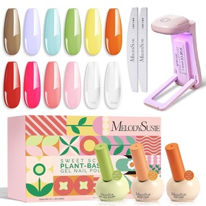 image:imageMelodySusie Highly Pigmented Gel Nail Polish Set 056 floz TiltandStand Bottle HEMA Free PlantBased Formula 6 Colors Macarons Soak Off UV LED Manicure Kit Gift BoxMocha Brown Dark RedADopamine with Light 12PCS
