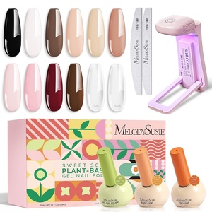 image:imageMelodySusie Highly Pigmented Gel Nail Polish Set 056 floz TiltandStand Bottle HEMA Free PlantBased Formula 6 Colors Macarons Soak Off UV LED Manicure Kit Gift BoxMocha Brown Dark RedAClassic Nude with Light 12PCS