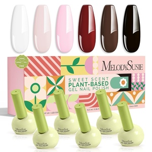 image:imageMelodySusie Highly Pigmented Gel Nail Polish Set 056 floz TiltandStand Bottle HEMA Free PlantBased Formula 6 Colors Macarons Soak Off UV LED Manicure Kit Gift BoxMocha Brown Dark RedAClassic Outfit 6PCS