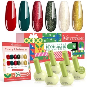 image:imageMelodySusie Highly Pigmented Gel Nail Polish Set 056 floz TiltandStand Bottle HEMA Free PlantBased Formula 6 Colors Macarons Soak Off UV LED Manicure Kit Gift BoxMocha Brown Dark RedAVintage Forest 6PCS