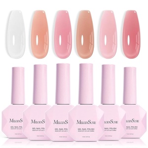 image:imageMelodySusie Jelly Gel Nail Polish Set6 Transparent ColorsMilky or Jelly TextureAutumn and Winter Dark Colors Soak Off UV LED Light Cure or Salon Manicure and Nail Art DIY at HomeNude Pink Jelly Set 15ML