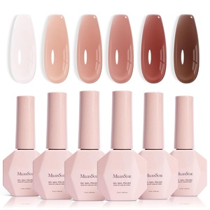 image:imageMelodySusie Jelly Gel Nail Polish Set6 Transparent ColorsMilky or Jelly TextureAutumn and Winter Dark Colors Soak Off UV LED Light Cure or Salon Manicure and Nail Art DIY at HomeSheer Earth Tones