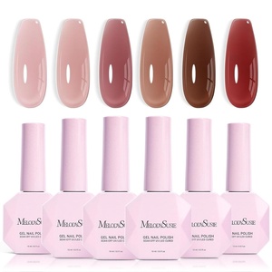 image:imageMelodySusie Jelly Gel Nail Polish Set6 Transparent ColorsMilky or Jelly TextureAutumn and Winter Dark Colors Soak Off UV LED Light Cure or Salon Manicure and Nail Art DIY at HomeSmoky Rose Jelly Set 15ML