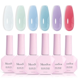 image:imageMelodySusie Jelly Gel Nail Polish Set6 Transparent ColorsMilky or Jelly TextureAutumn and Winter Dark Colors Soak Off UV LED Light Cure or Salon Manicure and Nail Art DIY at HomePastel Sea Breeze 15ML