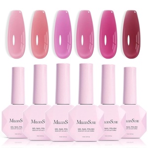 image:imageMelodySusie Jelly Gel Nail Polish Set6 Transparent ColorsMilky or Jelly TextureAutumn and Winter Dark Colors Soak Off UV LED Light Cure or Salon Manicure and Nail Art DIY at HomePeachy Rose Jelly Set 15ML