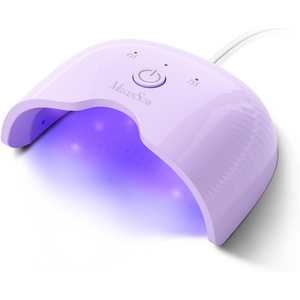 image:imageMelodySusie Mini Cordless UV Nail Lamp PART06G Rechargeable Portable LED UV Light with Smart Sensor 4Finger Curing for All Soft Gels Especially HalfCured Gel Base Coat amp Top Coat WhitePurple
