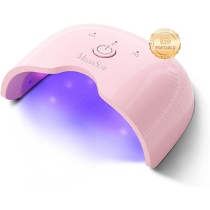 image:imageMelodySusie Mini Cordless UV Nail Lamp PART06G Rechargeable Portable LED UV Light with Smart Sensor 4Finger Curing for All Soft Gels Especially HalfCured Gel Base Coat amp Top Coat WhiteRechargeablePink