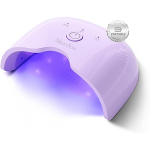 image:imageMelodySusie Mini Cordless UV Nail Lamp PART06G Rechargeable Portable LED UV Light with Smart Sensor 4Finger Curing for All Soft Gels Especially HalfCured Gel Base Coat amp Top Coat WhiteRechargeablePurple