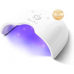 image:imageMelodySusie Mini Cordless UV Nail Lamp PART06G Rechargeable Portable LED UV Light with Smart Sensor 4Finger Curing for All Soft Gels Especially HalfCured Gel Base Coat amp Top Coat WhiteRechargeableWhite