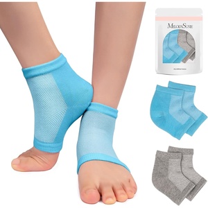image:imageMelodySusie Moisturizing Heel Socks for Cracked Heel TreatmentUniversal StyleSuitable for Home and Salon UseSize RegularGray and Blue2 Pairsgray and blue