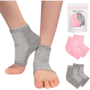 image:imageMelodySusie Moisturizing Heel Socks for Cracked Heel TreatmentUniversal StyleSuitable for Home and Salon UseSize RegularGray and Blue2 Pairspink and gray