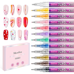 image:imageMelodySusie Nail Art Pens Set 12 Colors 07MM Nail Polish Pens for Nail Art Nail Dotting Tool Drawing Pen for Nail Design Manicure Nail Pens for Salon and DIY at Home12 PCS 05MM