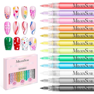 image:imageMelodySusie Nail Art Pens Set 12 Colors 07MM Nail Polish Pens for Nail Art Nail Dotting Tool Drawing Pen for Nail Design Manicure Nail Pens for Salon and DIY at Home12 PCS
