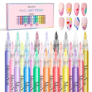 image:imageMelodySusie Nail Art Pens Set 12 Colors 07MM Nail Polish Pens for Nail Art Nail Dotting Tool Drawing Pen for Nail Design Manicure Nail Pens for Salon and DIY at Home24 PCS