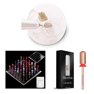 image:imageMelodySusie Nail Drill Bits Cleaner Brush Case with Nail Drill Bits Holder with 36 Holes and Safety Nail Drill Bits
