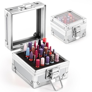 image:imageMelodySusie Nail Drill Bits Holder 25 Holes Case Portable Dustproof Displayer Organizer Container Nail Tech Professional Nail Art Tool Travel Salon Home Silver Drill Bits Not IncludedSilver