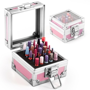 image:imageMelodySusie Nail Drill Bits Holder 25 Holes Case Portable Dustproof Displayer Organizer Container Nail Tech Professional Nail Art Tool Travel Salon Home Silver Drill Bits Not IncludedPink
