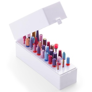 image:imageMelodySusie Nail Drill Bits Holder 48 Holes Case Portable Dustproof Displayer Organizer Container Nail Tech Professional Nail Art Tool Travel Salon Home White Drill Bits Not IncludedWhite