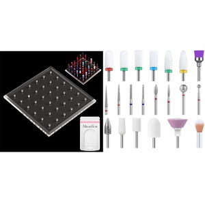 image:imageMelodySusie Nail Drill Bits Holder with 36 Holes and 21pcs Nail Drill Bit Set Professional 332 Ceramic Diamond Carbide Acrylic Gel Nail Art Tool Kit