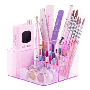 image:imageMelodySusie Nail Drill Holder 21 Holes Nail Drill Bits Holder Professional Acrylic Nail Tools Storage Box Organizer Displayer for Manicure Efile Accessories Nail Drill Kit Salon Home Light PurpleLight Purple