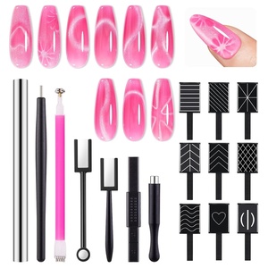image:imageMelodySusie Nail Magnet Set 16PCS Cat Eye Gel Nail Polish Magnets Round Square Double Ended Magnet Stick Cat Eye Magnet for Nails Strong Magnetic Nail Polish Magnets Nail Design Tools16PCS Nail Magnet