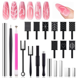 image:imageMelodySusie Nail Magnet Set 21PCS Cat Eye Gel Nail Polish Magnets Round Square Double Ended Magnet Stick Cat Eye Magnet for Nails Strong Magnetic Nail Polish Magnets Nail Design Tools21PCS Nail Magnet