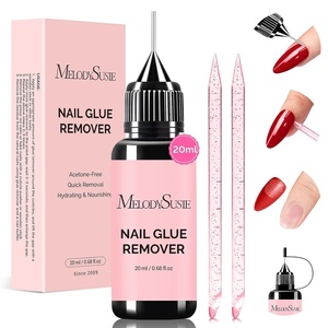 image:imageMelodySusie Nail Rhinestone Glue for Nails Super Strong Gel for Nail Charms Gems 3D Nail Gel UV Nail Glue for Nail Art Design Nail Chrome Powder Decals Decor Need UVLED Cured 60gclear