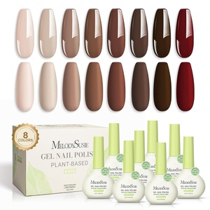 image:imageMelodySusie Plant Based Gel Nail Polish SetAutumn and Winter Dark ColorsHema FreeSoak Off UV LED Gel Polish Nail Art Manicure Salon DIY at Home 8Pcs 10ml034 fl ozAutumn and Winter Dark Colors