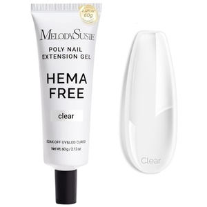 image:imageMelodySusie Poly Gel 60g HemaFree Nail Extension Nail Thickening Builder Gel UV Lamp Cured Art Design Manicure Gift for Women ClearClear