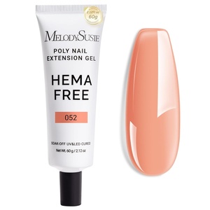 image:imageMelodySusie Poly Gel 60g HemaFree Nail Extension Nail Thickening Builder Gel UV Lamp Cured Art Design Manicure Gift for Women ClearNatural orange052