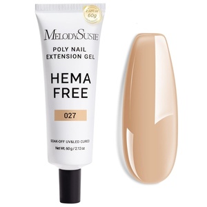 image:imageMelodySusie Poly Gel 60g HemaFree Nail Extension Nail Thickening Builder Gel UV Lamp Cured Art Design Manicure Gift for Women ClearNude brown027