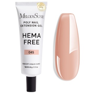image:imageMelodySusie Poly Gel 60g HemaFree Nail Extension Nail Thickening Builder Gel UV Lamp Cured Art Design Manicure Gift for Women ClearNude045